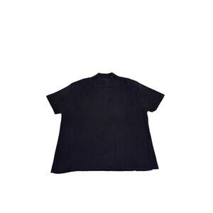 Vintage Pierre Cardin Black Ribbed Mock Neck Short Sleeve Sweater Shirt